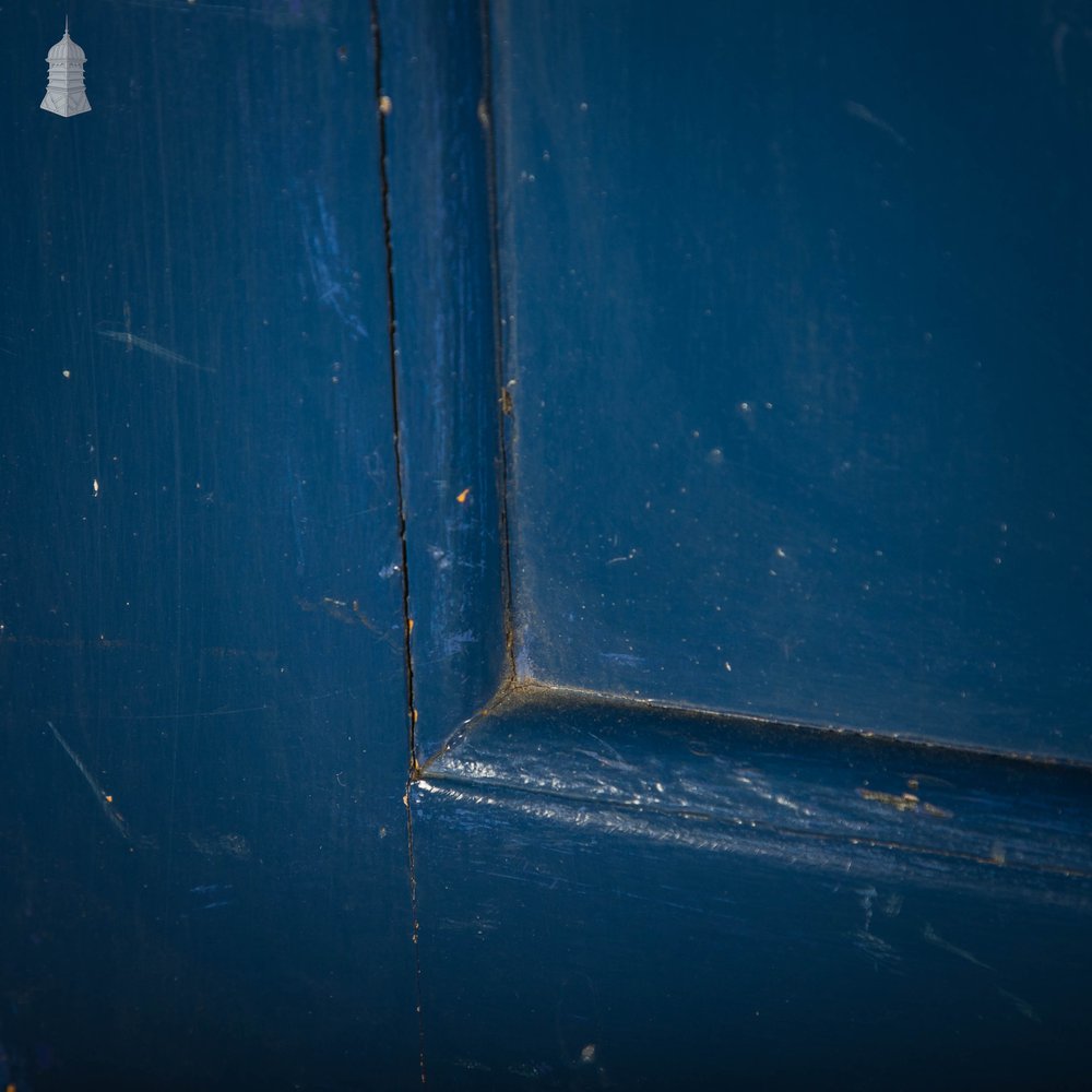 Pine Panelled Door, 4 Panel Blue Painted Front Door