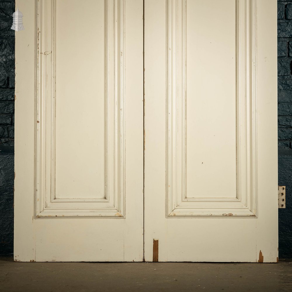 Pine Panelled Double Doors, Pair of Panelled Painted Doors
