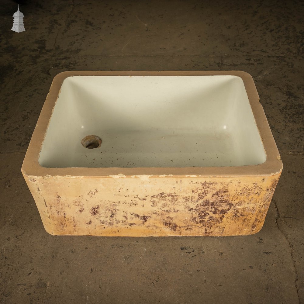 Butler Laundry Sink, Cane and White Stamped ‘Joseph Cliff & Sons Wortley Leeds’