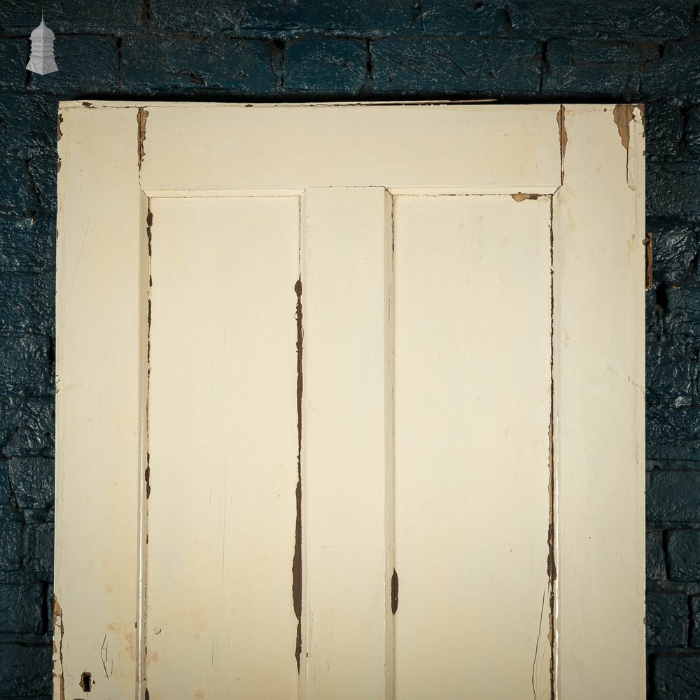 Pine Panelled Door, 4 Panel White Painted Front Door