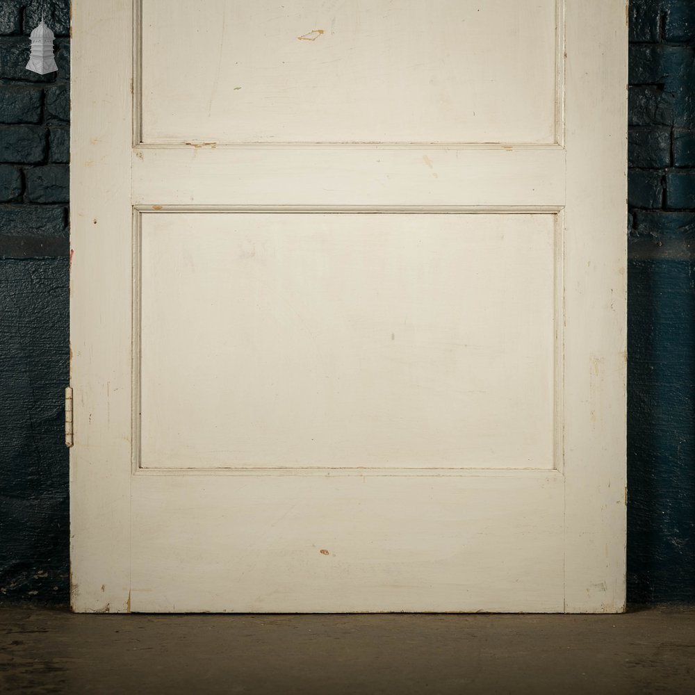 Pine Panelled Doors, Pair of 4 Moulded Panel White Painted Doors