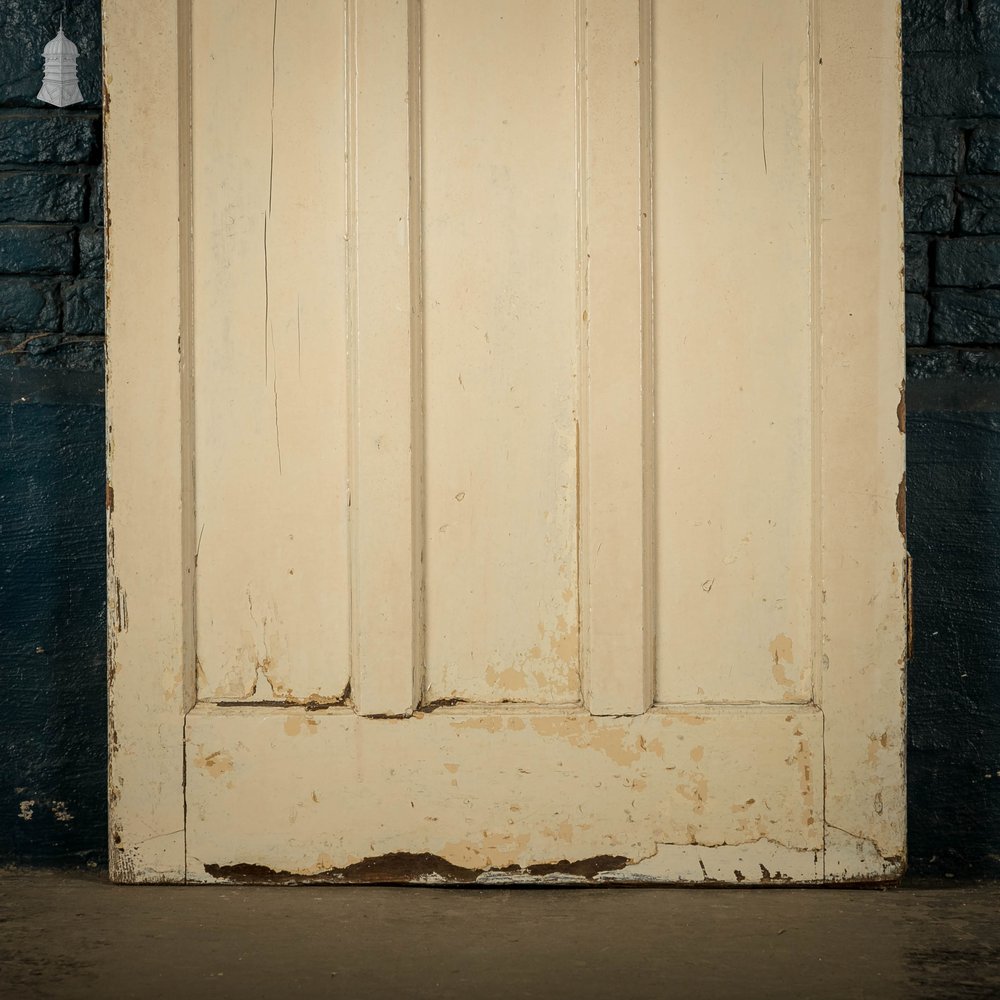 Pine Panelled Door, Moulded 4 Panel White Painted Door
