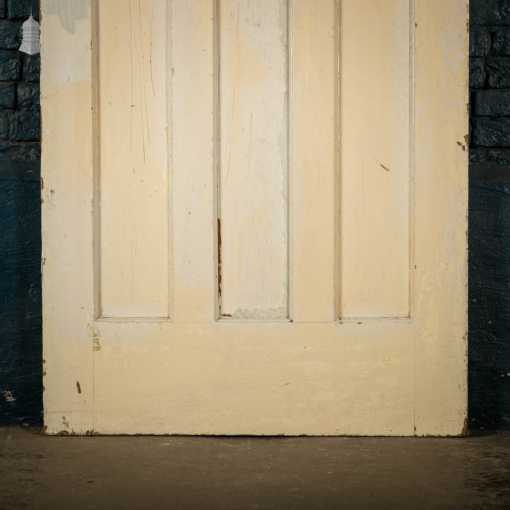 Pine Panelled Door, 1 over 3 Panel White Painted 1930’s Style Door