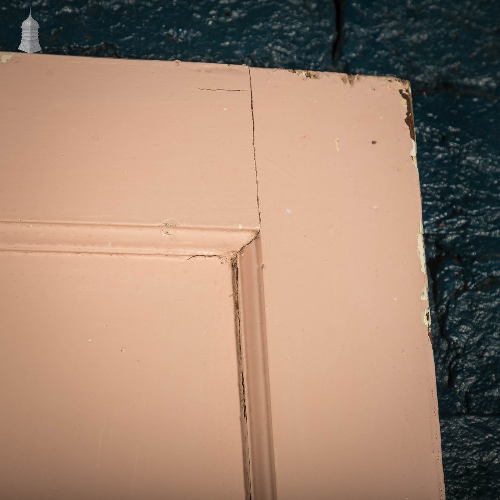 Pine Panelled Door, 1 over 3 Panel Pink Painted 1930’s Style Door