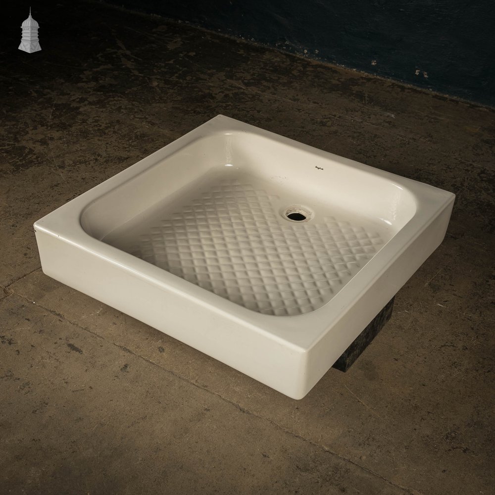 Twyfords Shower Tray, 20th C White Ceramic