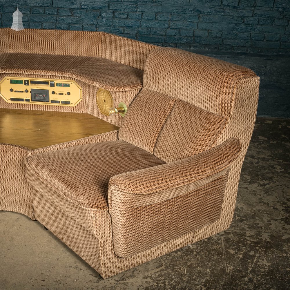 Modular Corner Sofa, Rare 1980’s Corner Suite with Built in Hi-Fi and Lamps