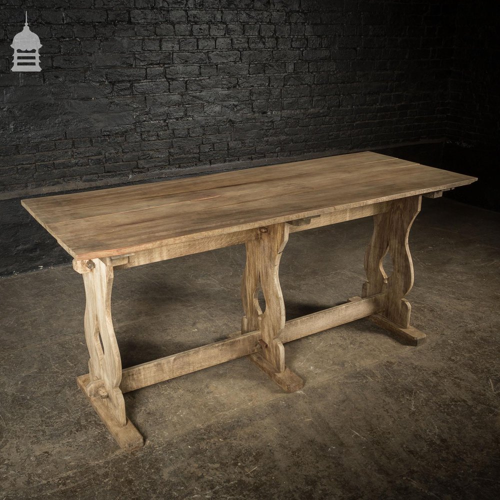 Vintage 4 Plank Iroko Dining Table With Weathered Finish