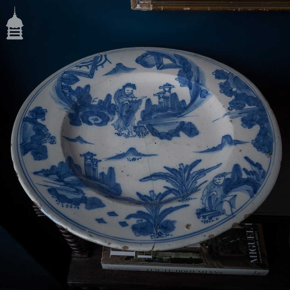 17th C Delft Blue and White Dish Bowl