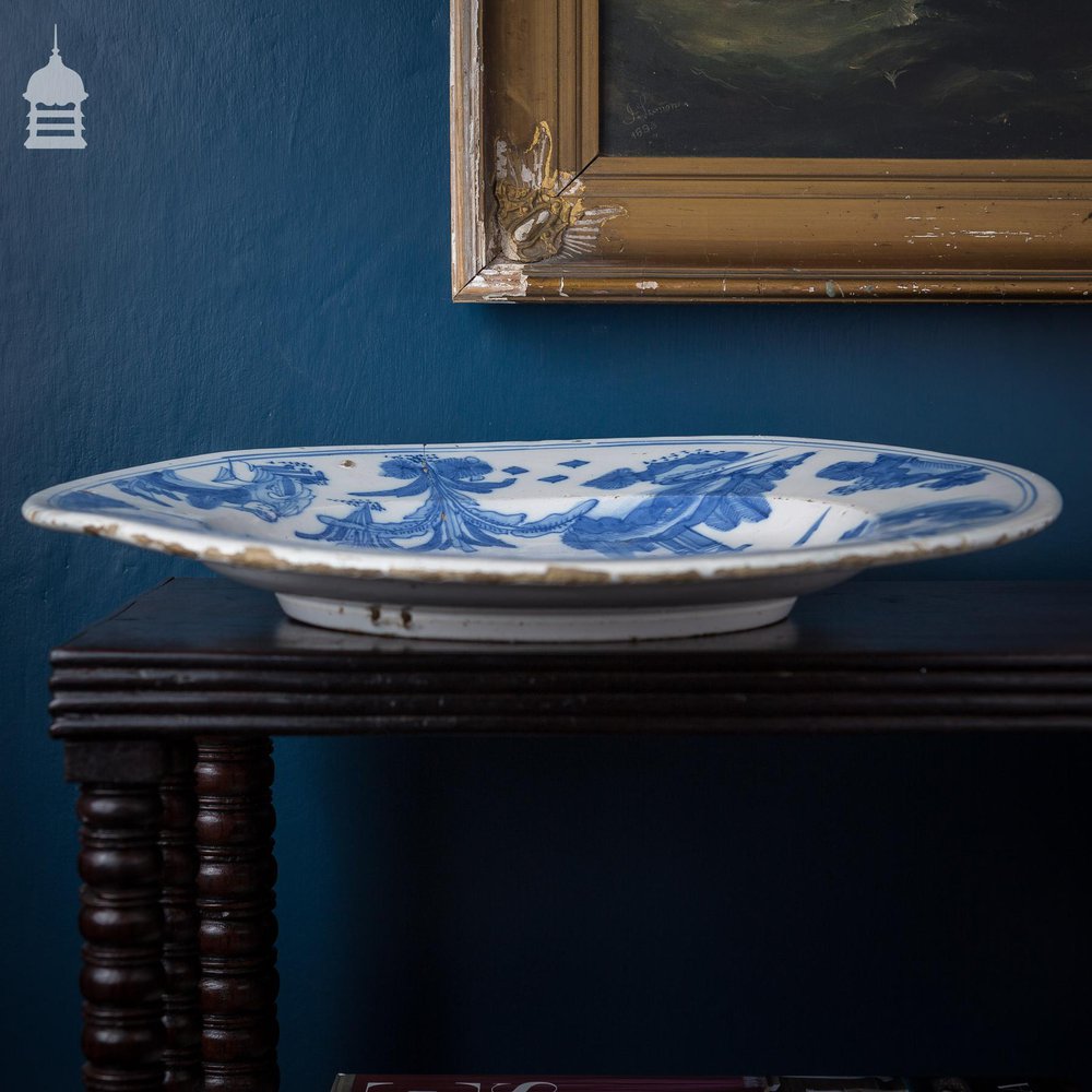 17th C Delft Blue and White Dish Bowl