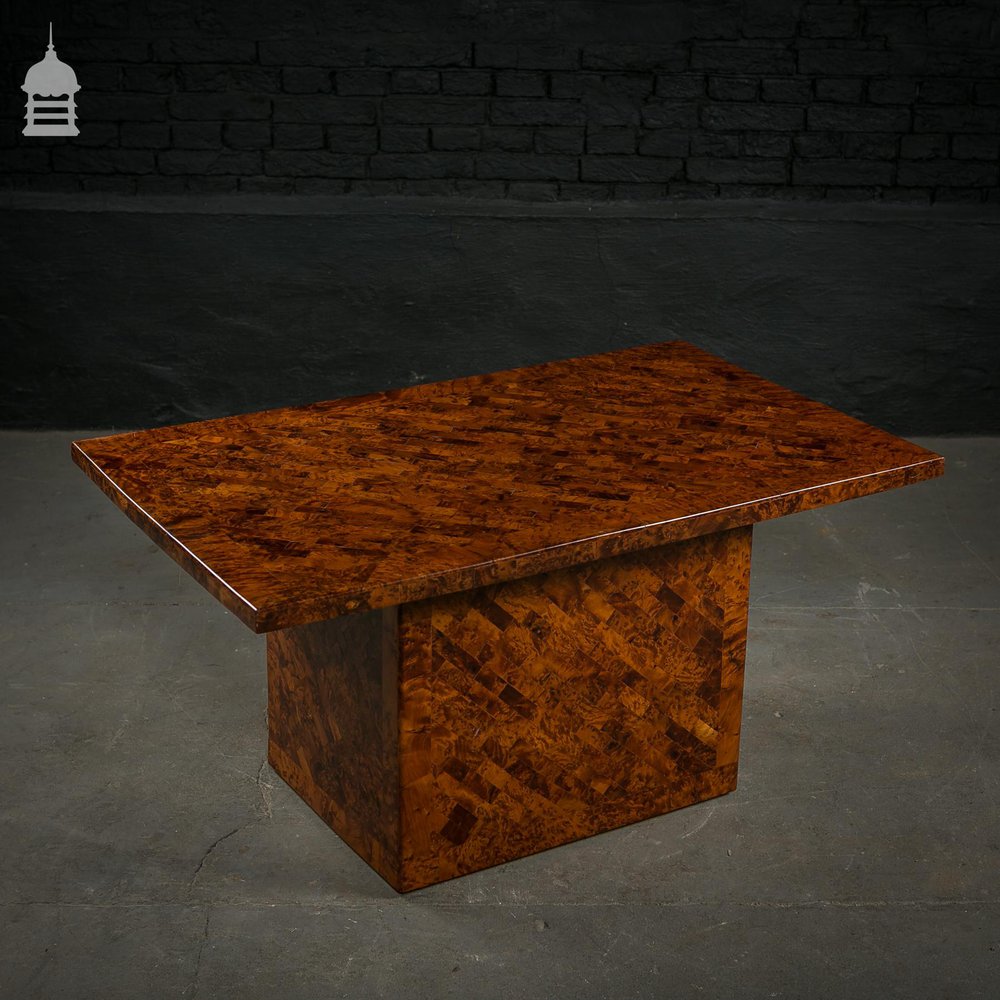 Stunning 20th C Burr Yew Marquetry Coffee Table