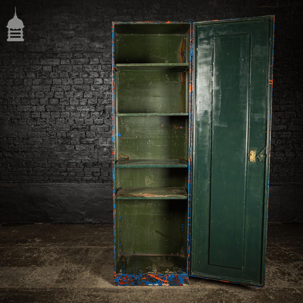 1940’s Metal WWII Military Cabinet with Abstract Painted Finish No. 2