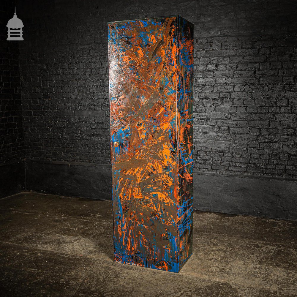 1940’s Metal WWII Military Cabinet with Abstract Painted Finish No. 4