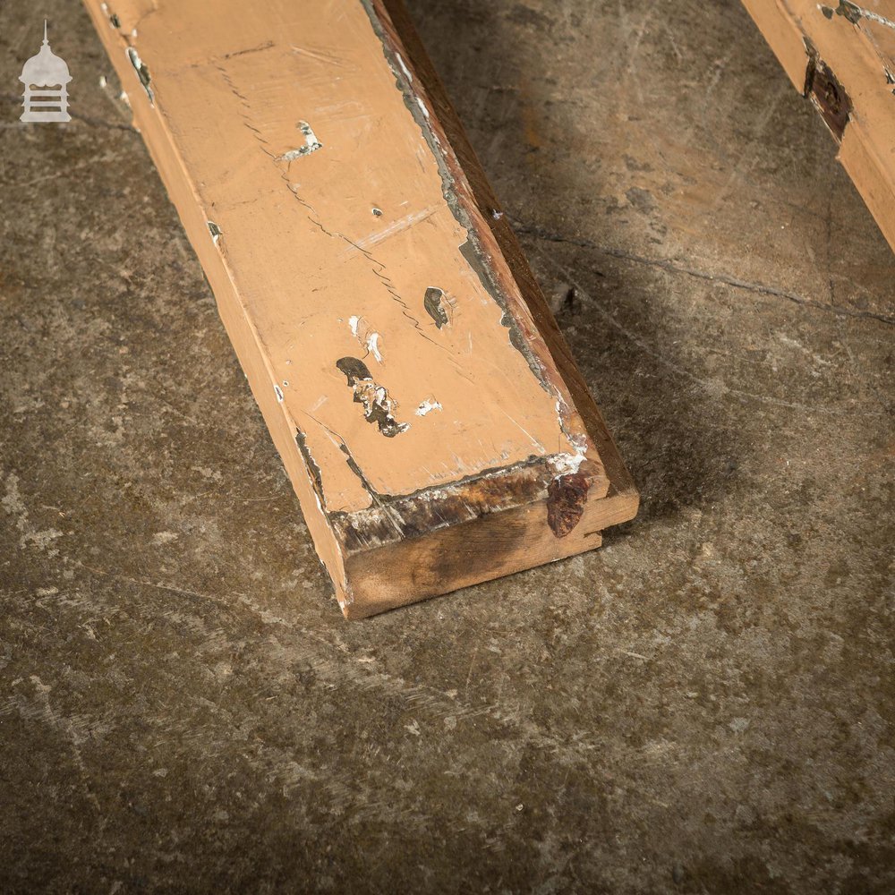 Set of 4 Painted Pitch Pine Structural Elements with Chamfer Detail