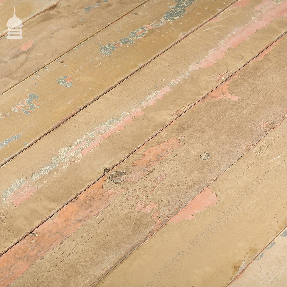 Reclaimed 7½ Inch Wide Columbian Pine Boards Wall Cladding with Painted Finish 190mm Wide