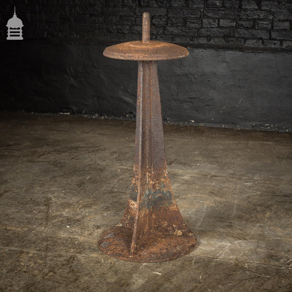 Rare 19th C Cast Iron Staddle Support Pedestal