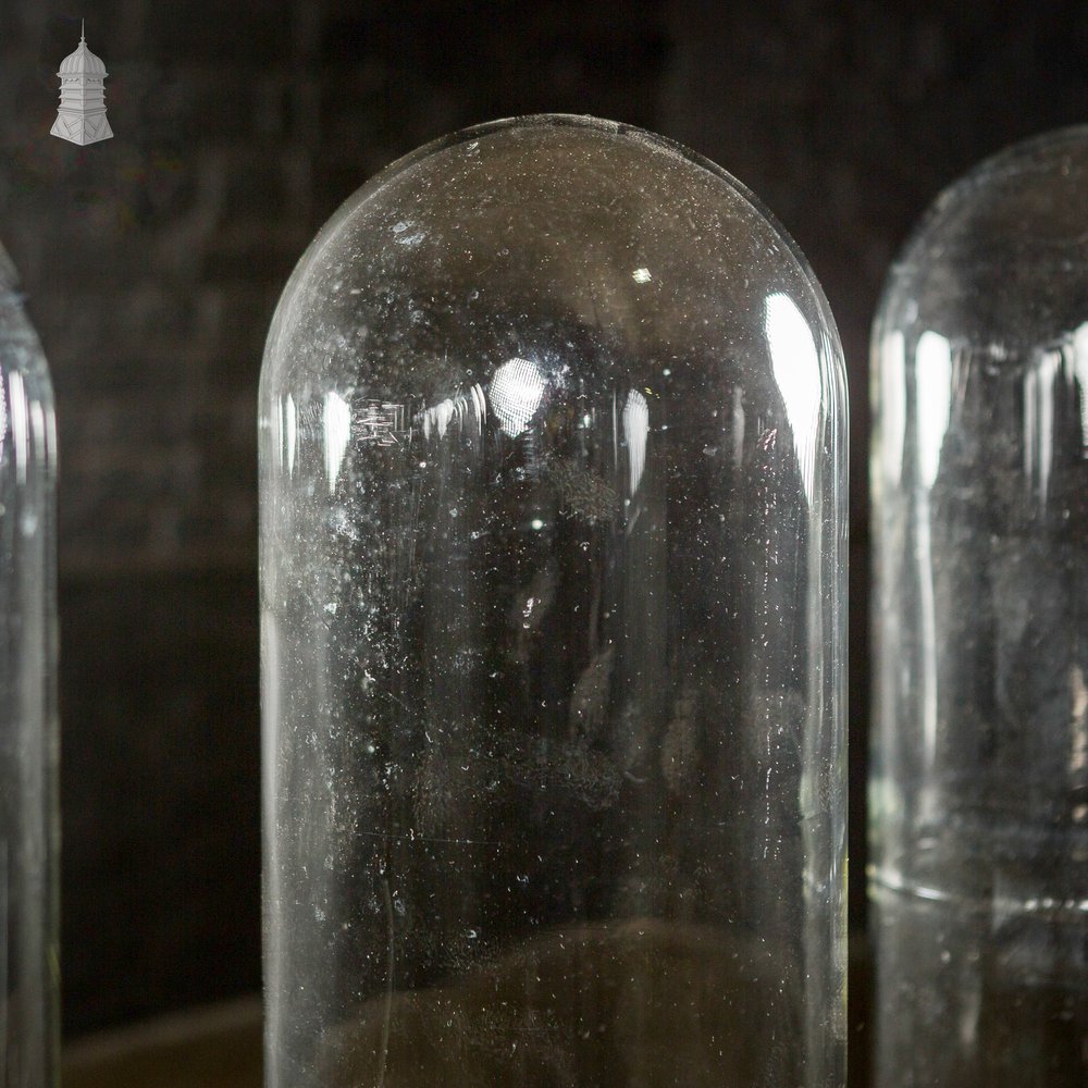 Glass Tube Cylinders, Set of 4 Large Tall Domes Reclaimed from a Science Lab