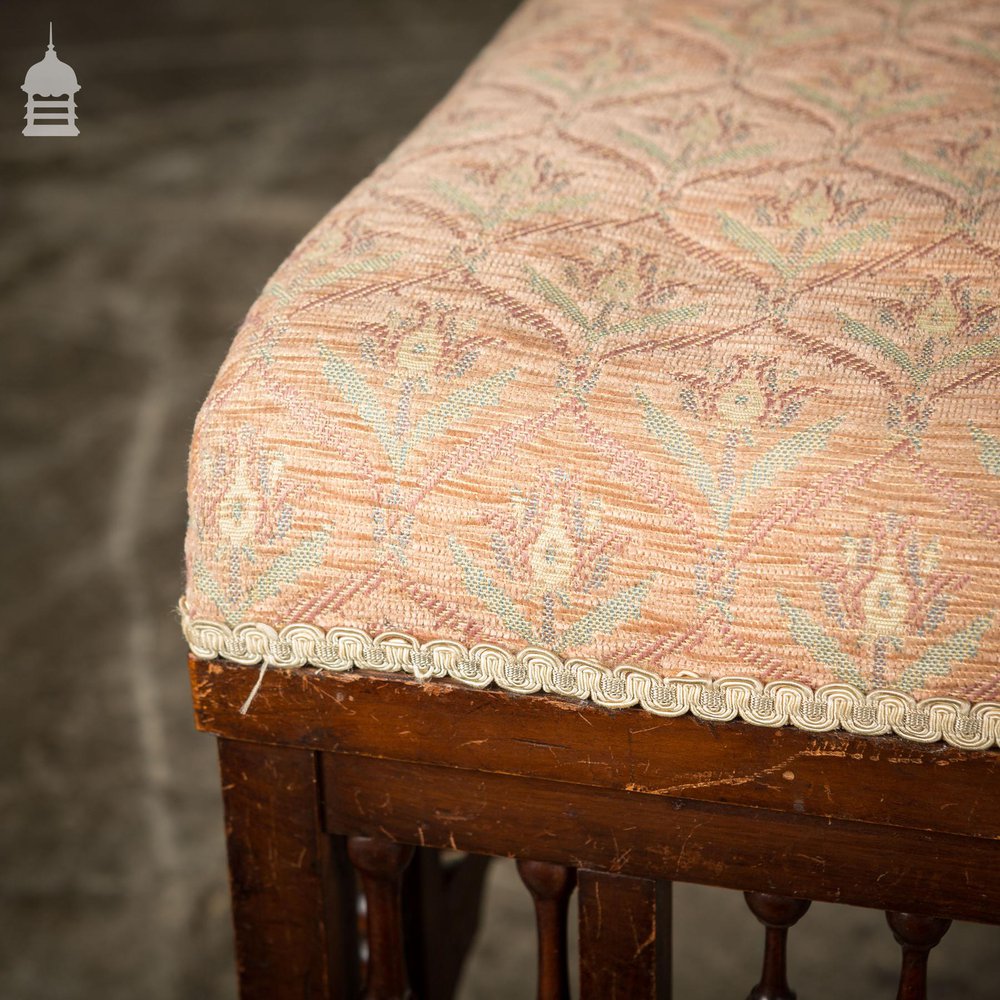 19th C Aesthetics Movement Mahogany Footstool with Turned Detail