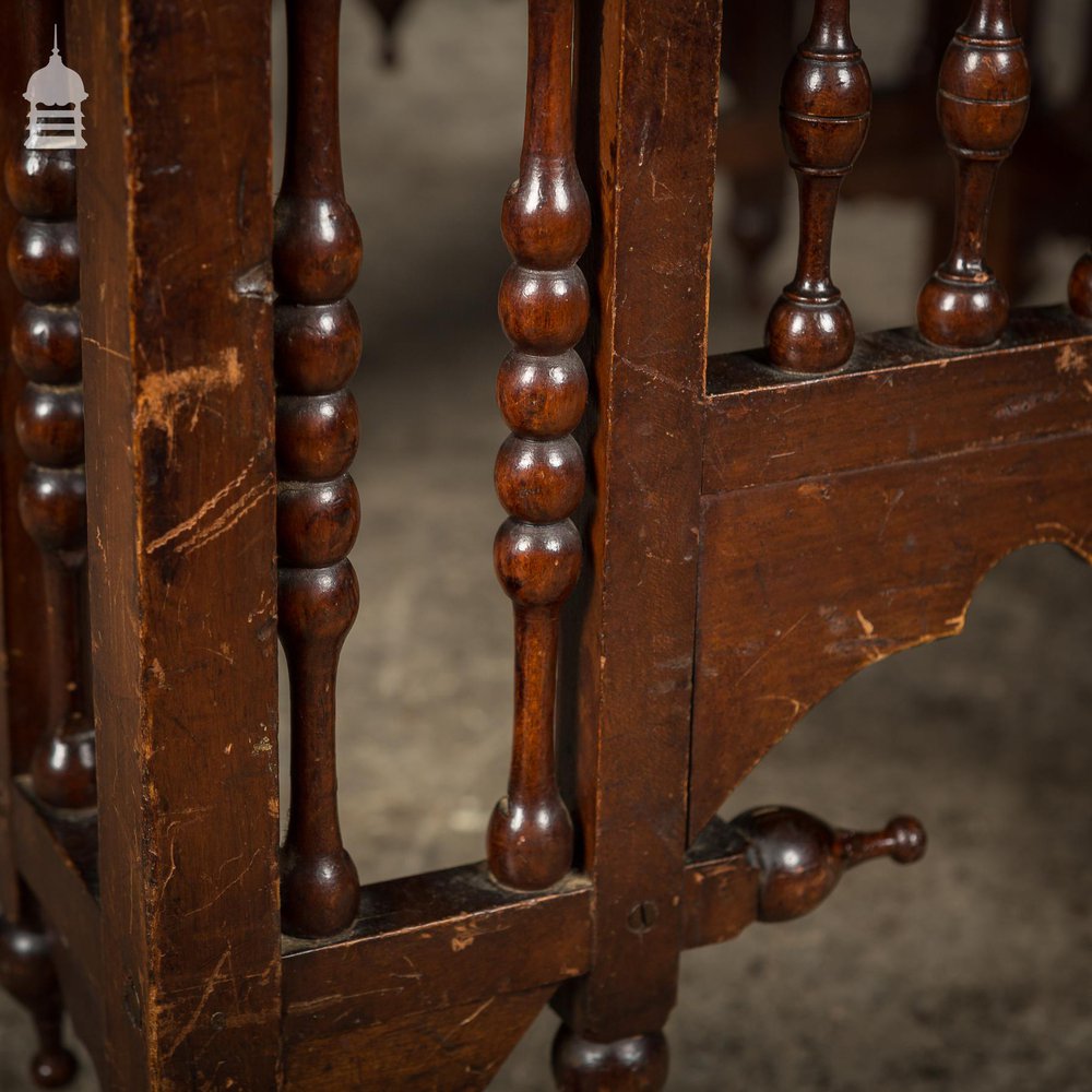 19th C Aesthetics Movement Mahogany Footstool with Turned Detail