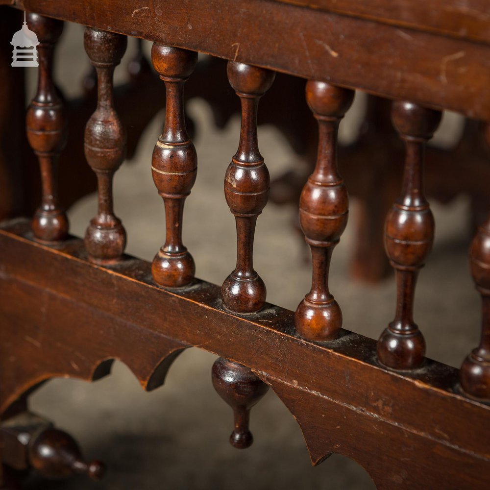 19th C Aesthetics Movement Mahogany Footstool with Turned Detail