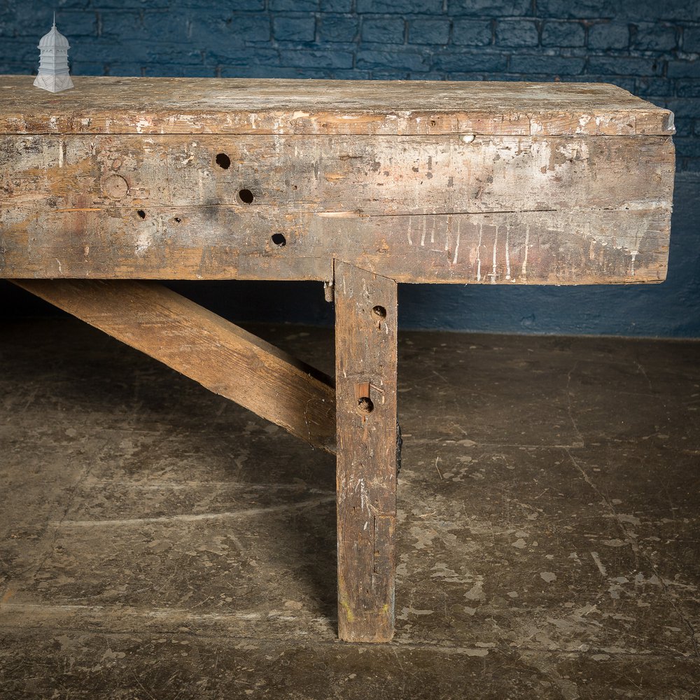 Large 19th C Carpenters Pine Workbench