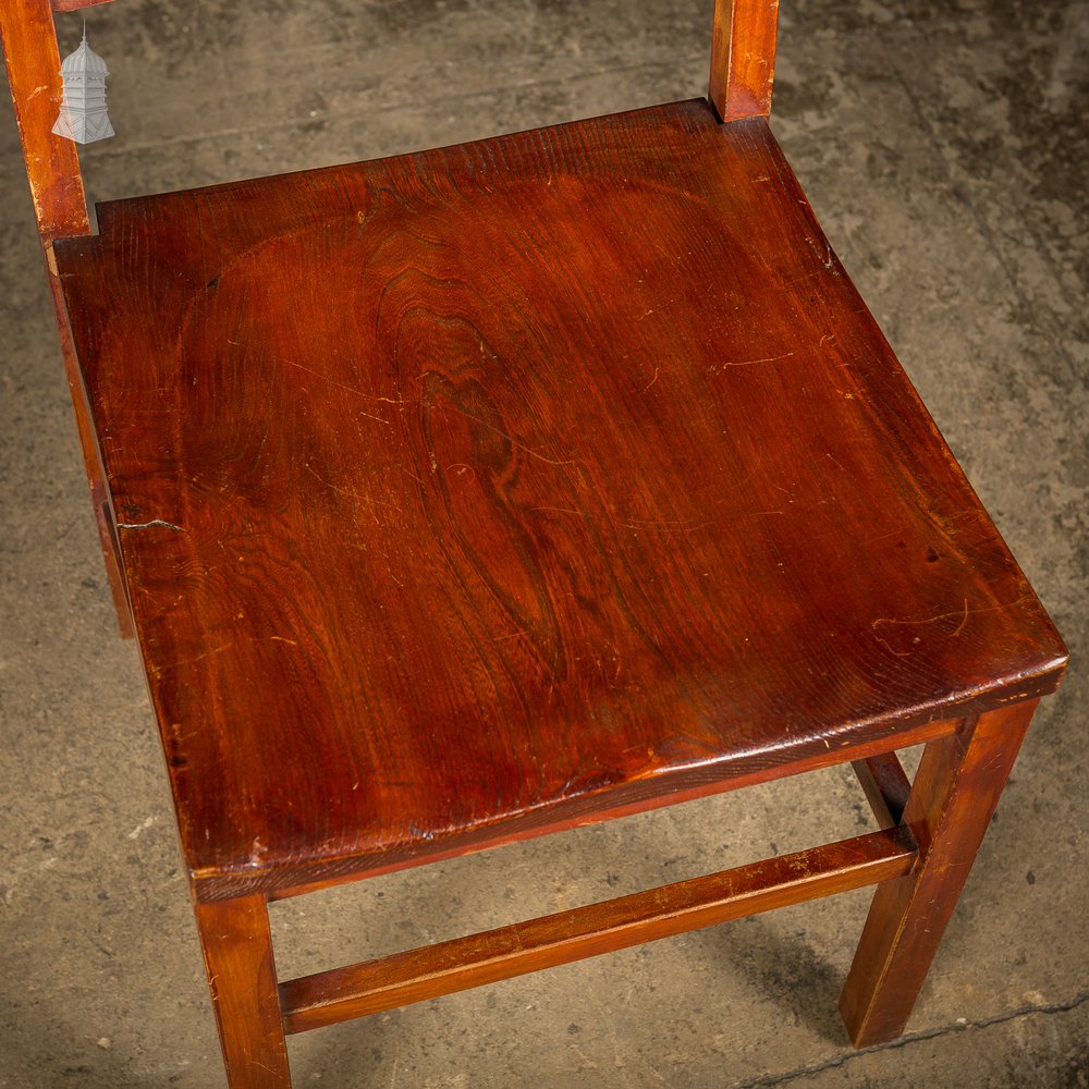 Set of 6 19th C Elm Synagogue Chairs [No. 6]