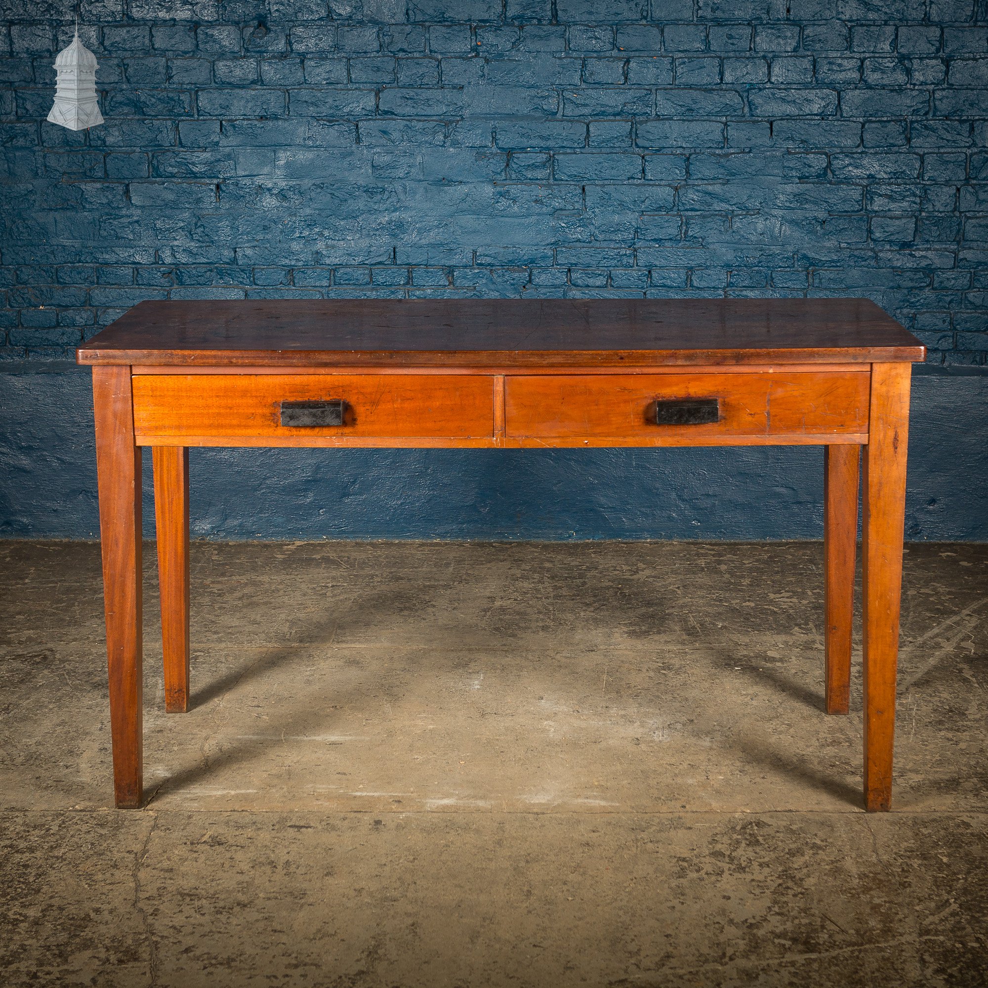 Mid Century Iroko School Science Lab Table with Drawers Norfolk