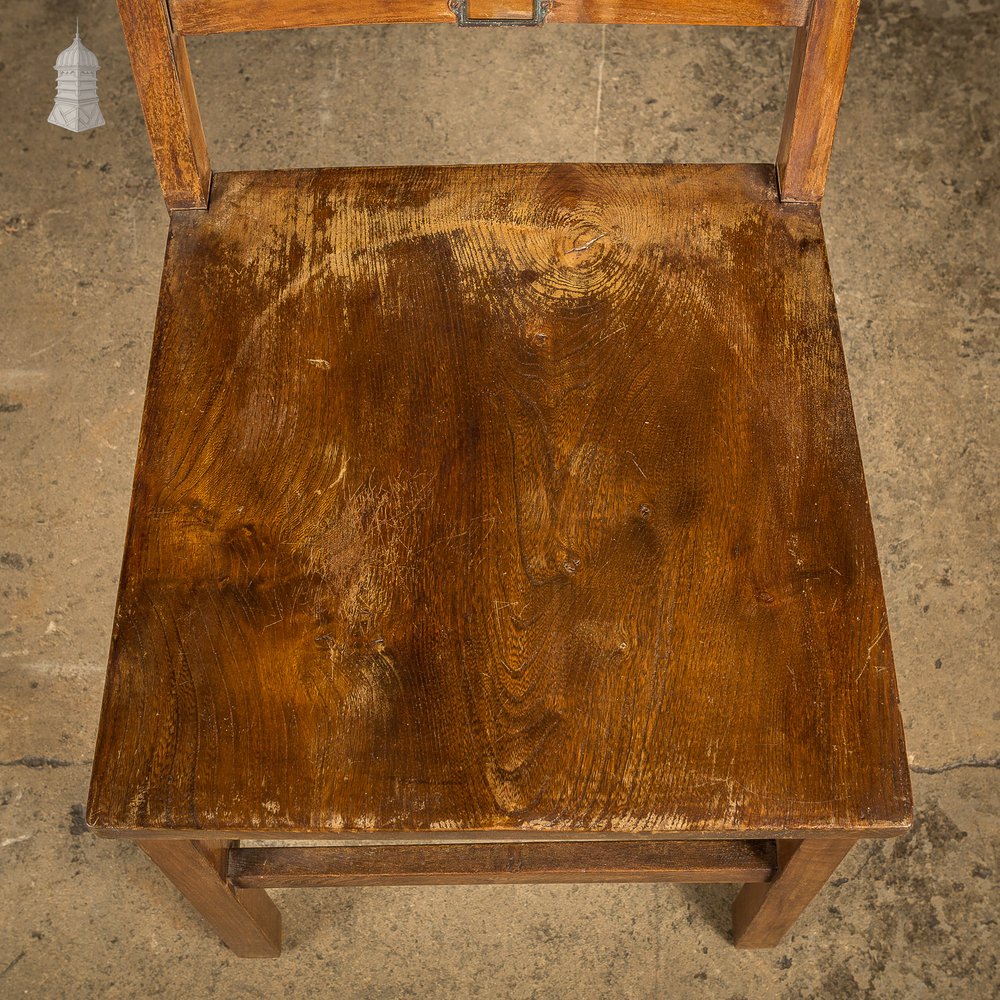 Set of 6 19th C Elm Synagogue Chairs [No. 8]