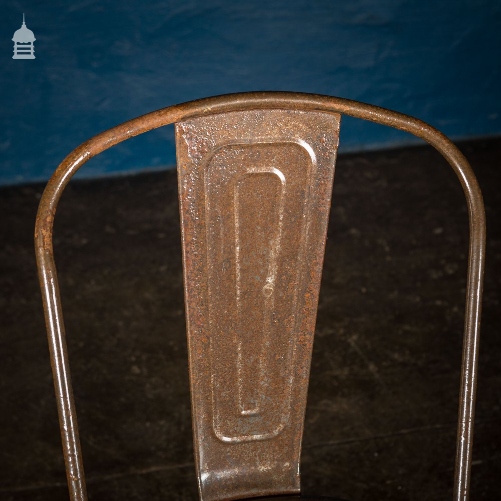 Pressed Metal Chair, Stackable Tolix Style with Distressed Finish