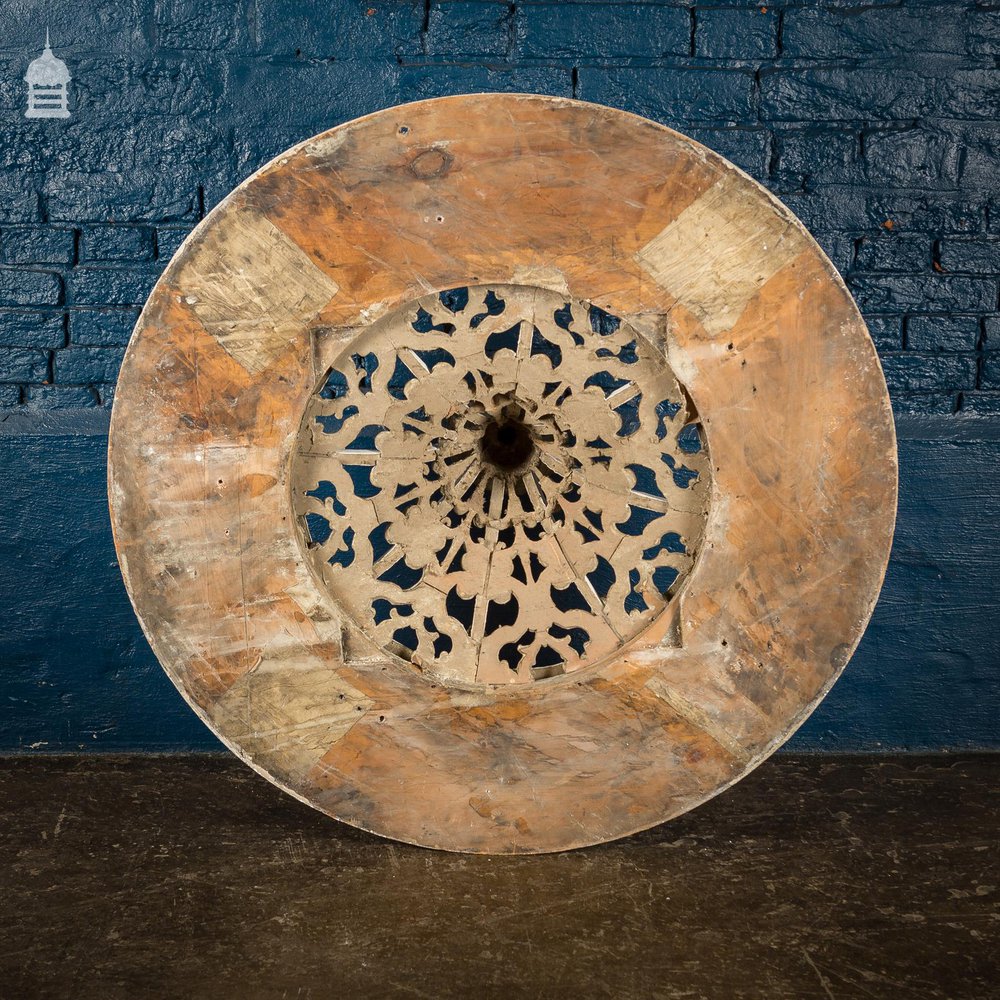 Impressive Elaborately Carved 19th C Celling Rose 3 ft in Diameter