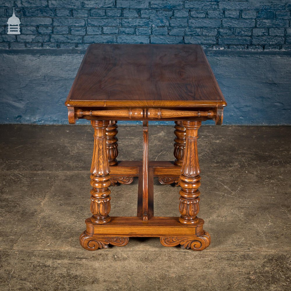 19th C Intricately Carved Rosewood Side Table