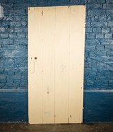 NR56121: Georgian Cream and Grey Painted Ledged and Braced Cottage Door