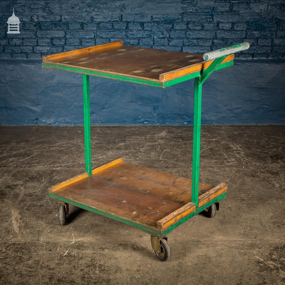 Green Vintage Industrial Wheeled Trolley DUPLICATE NAME 1