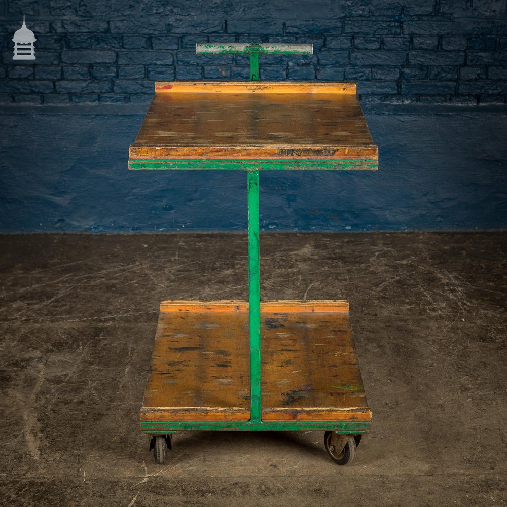 NR20721: Green Vintage Industrial Wheeled Trolley DUPLICATE NAME 1