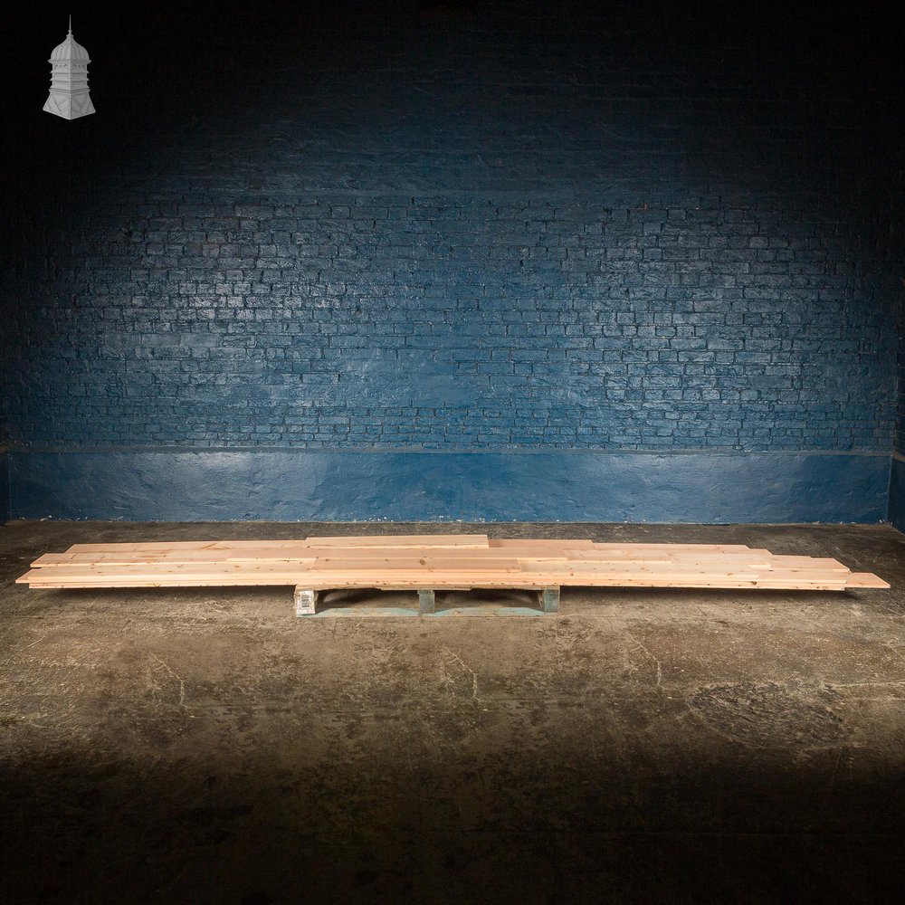 NR59321: Batch of 7.5 Square Metres of 8 Inch Wide Resawn Columbian Pine Floorboards