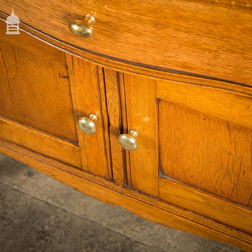 19th C Oak Vanity Unit on Castors With Bouffant Drawer