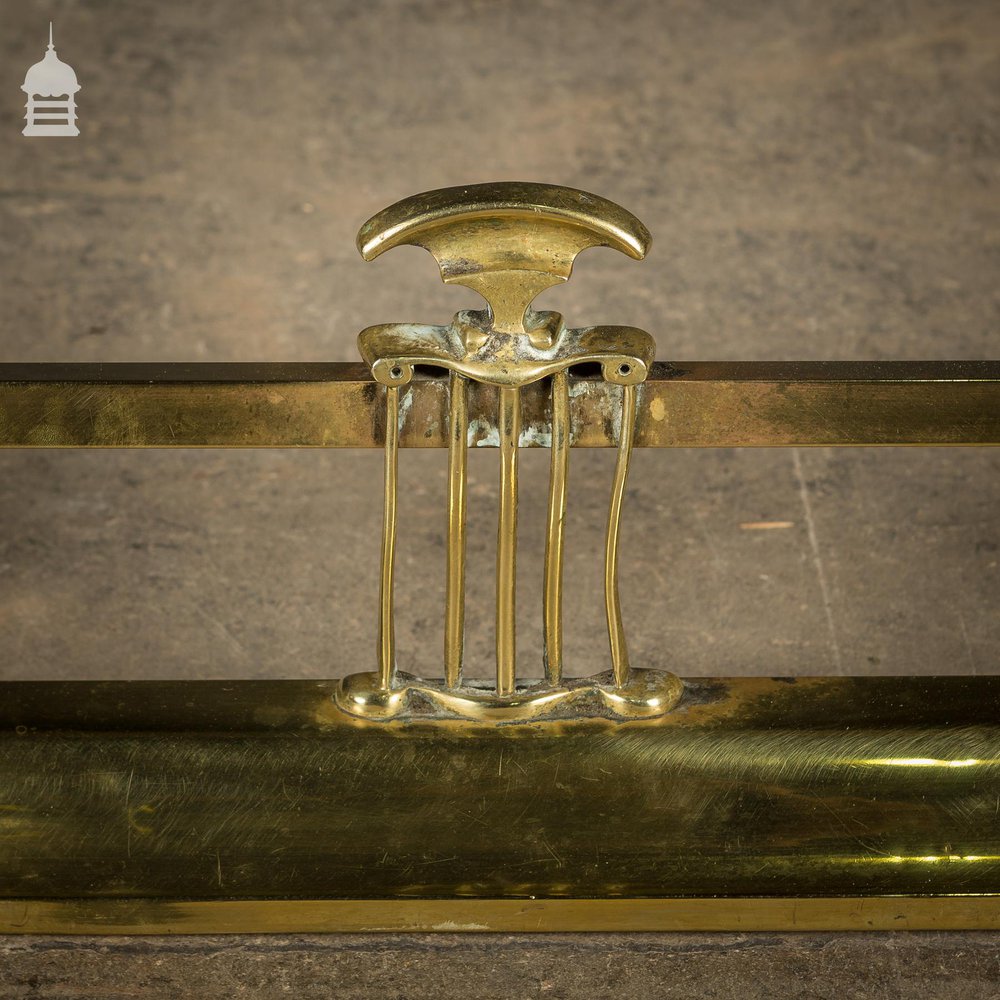 Art Nouveau Brass Fireplace Fender