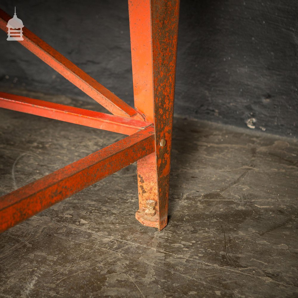 Large Steel Frame Industrial Workshop Plate Top Factory Table