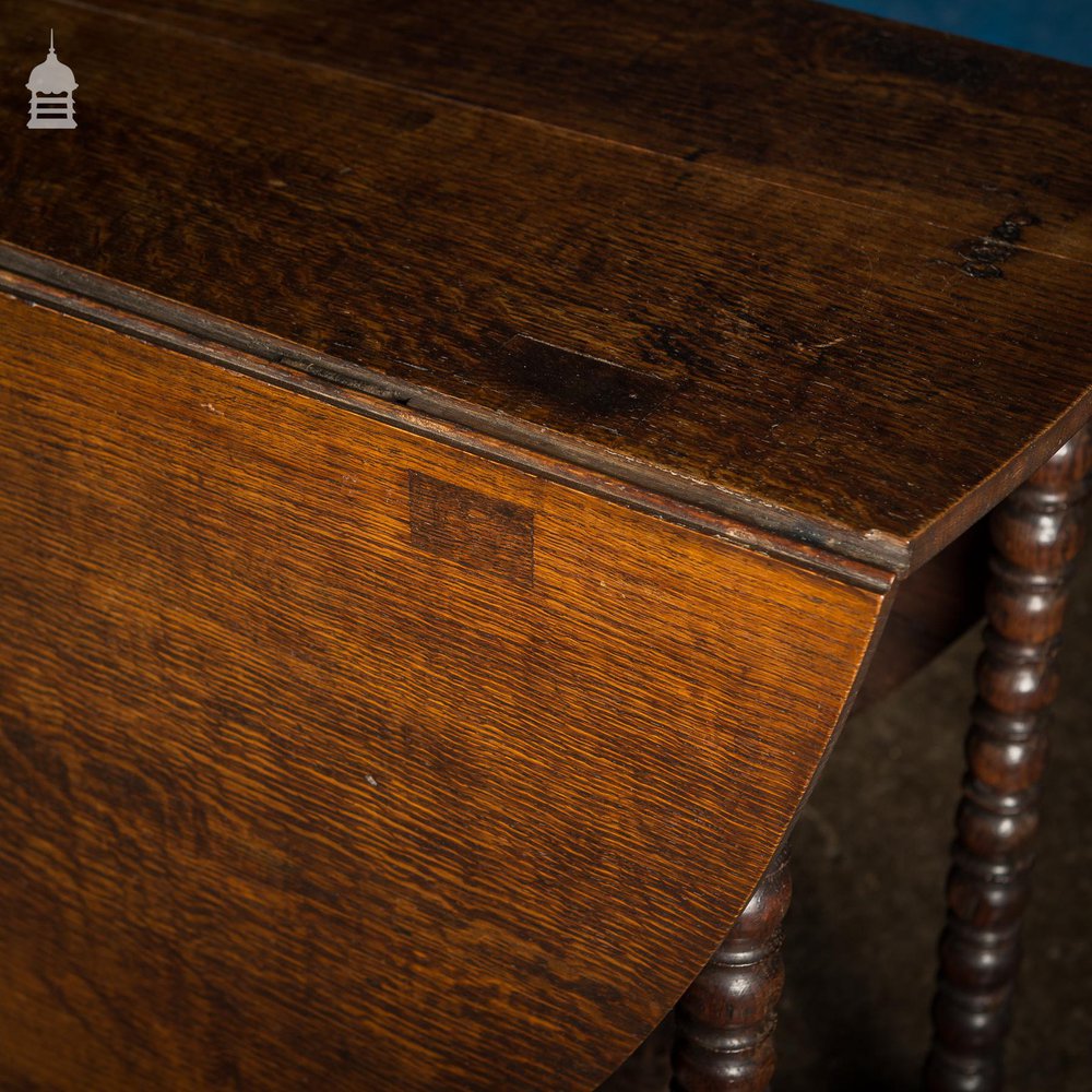 Victorian Oval Oak Gate Leg Bobbin Table