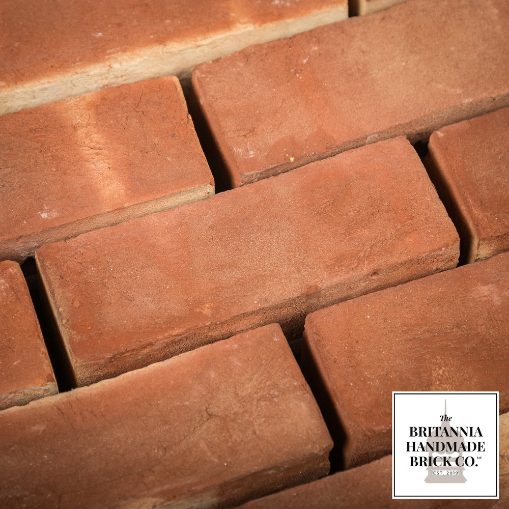 2 1/8" Handmade Red Brick, Period Style Small Fireplace Brick