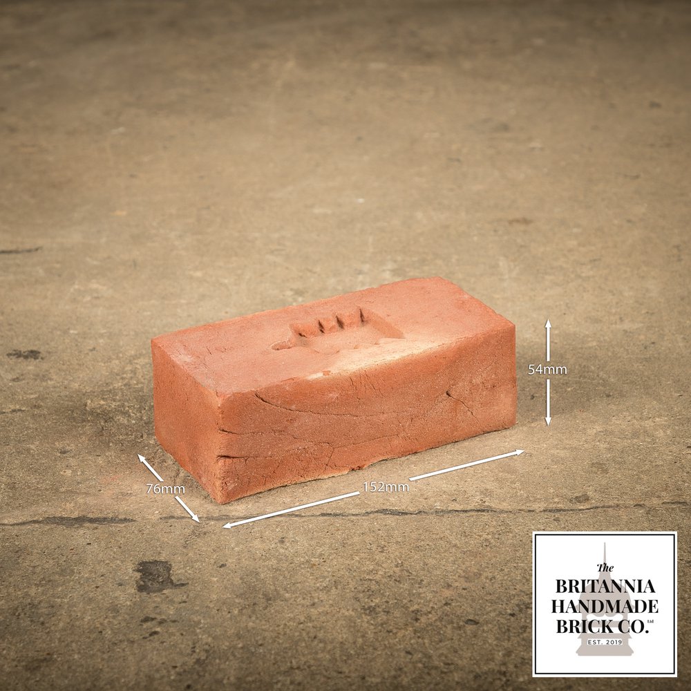 2 1/8" Handmade Red Brick, Period Style Small Fireplace Brick