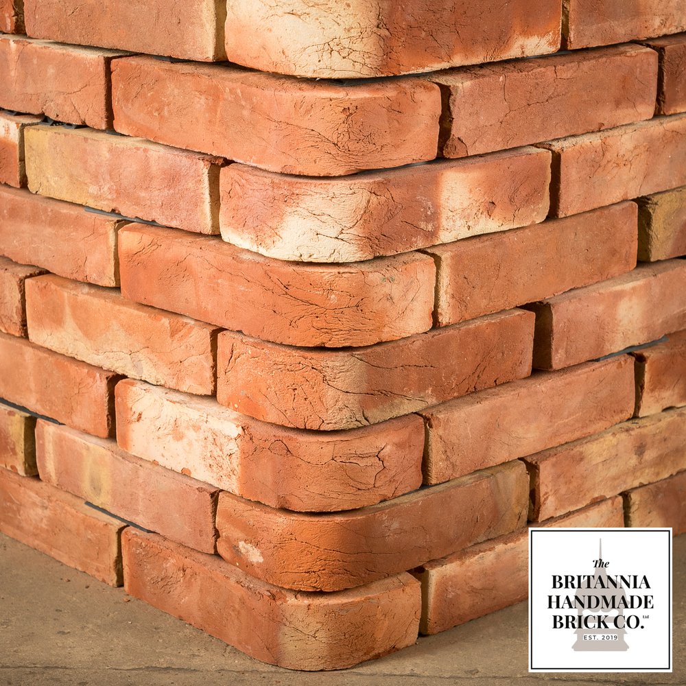 2 1/4” Single Bullnose, Handmade Period Style Red Brick