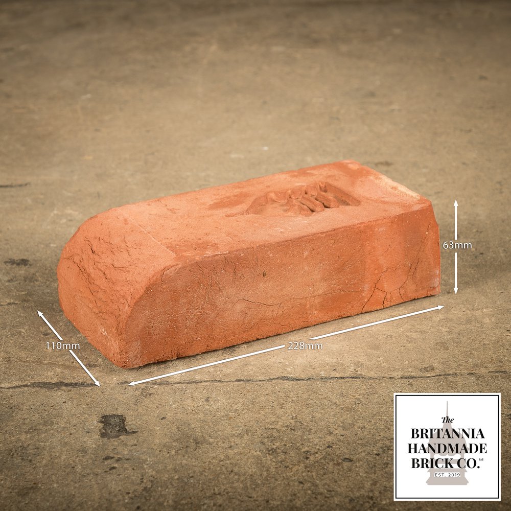 2 5/8” Bullnose Header, Handmade Period Style Red Brick