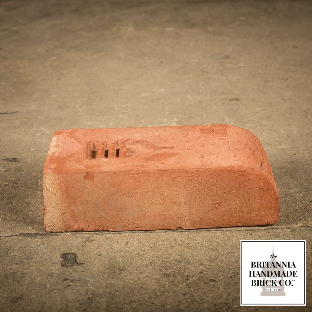 2 5/8” Bullnose Header, Handmade Period Style Red Brick