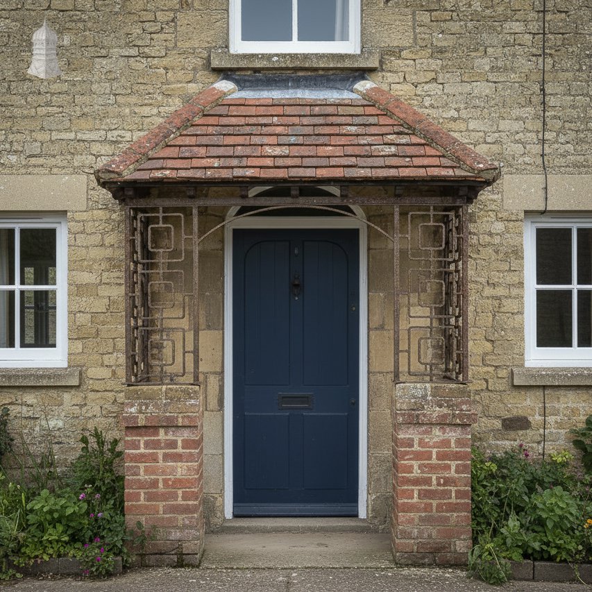 Porch Canopy Structure, Geometric Square Design