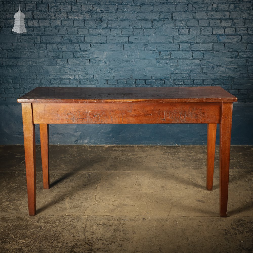 Mid Century Iroko School Science Lab Bench Table 5 Feet Long with 2 Drawers