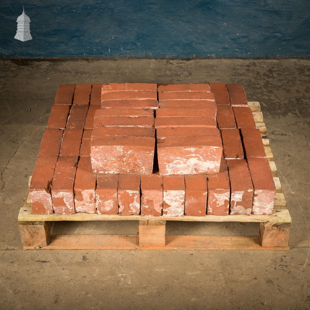 Curved Red Bricks, Batch of 58 Reclaimed Bricks