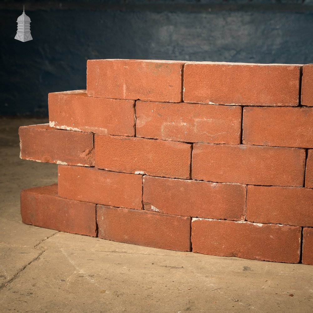 Curved Red Bricks, Batch of 58 Reclaimed Bricks