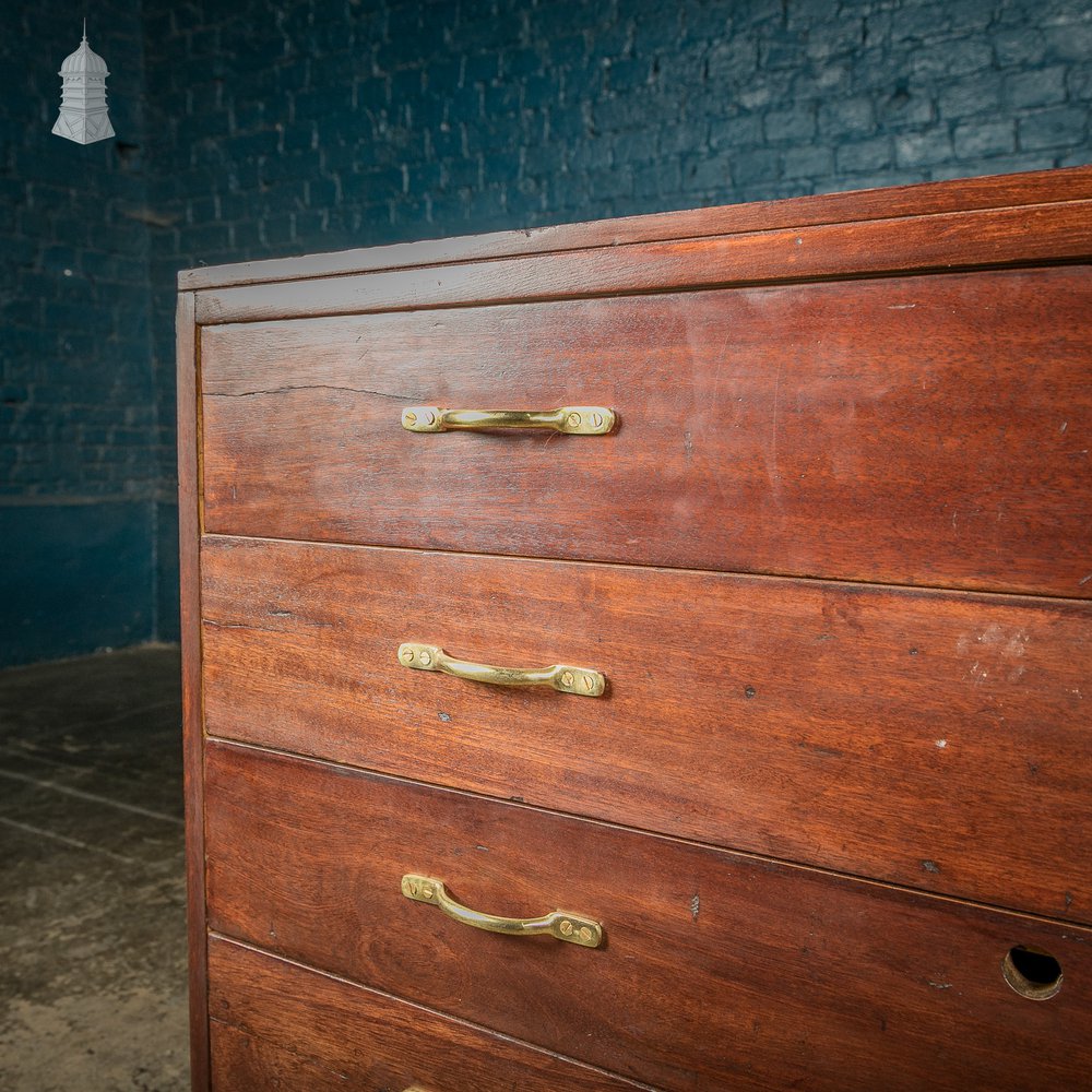 Plans Chest Drawers Dark Mahogany Finish with Brass Handles