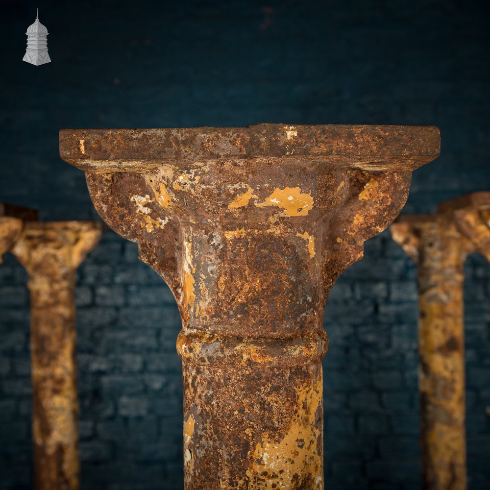 Nine Victorian Columns, Set of Cast Iron Pillars