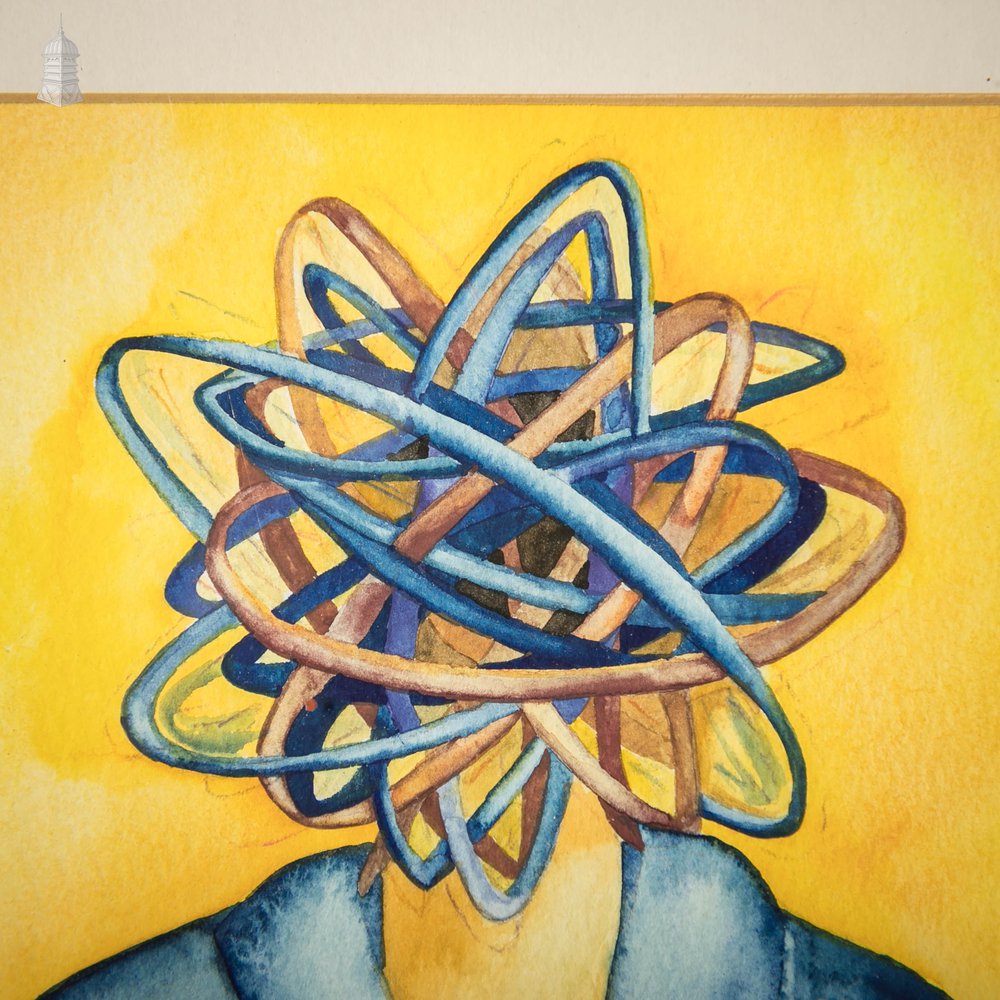 Abstract Painting in Black Frame by Unknown Artist